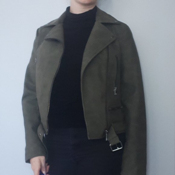 Army green FAUX leather jacket - Picture 8 of 9